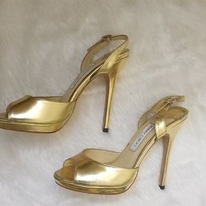 Jimmy Choo Paten Leather Slingback Shoes 38